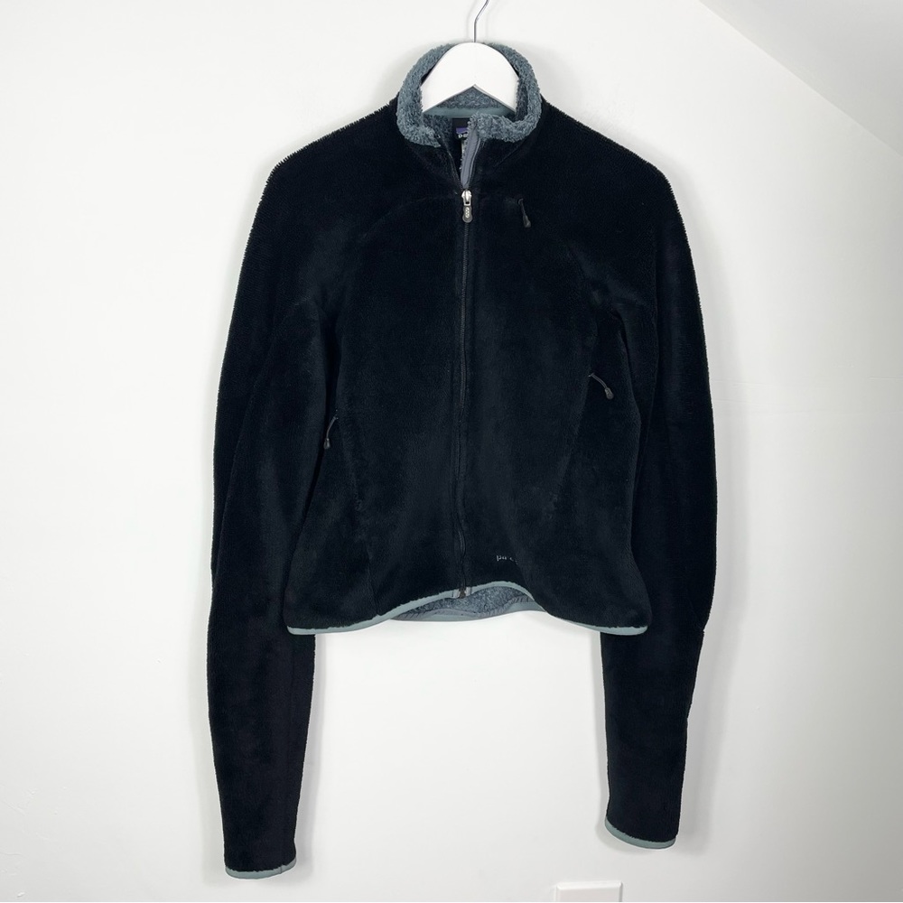 Patagonia Fleece Womens Small Black Mock Neck Full Zip Up Sweater Top